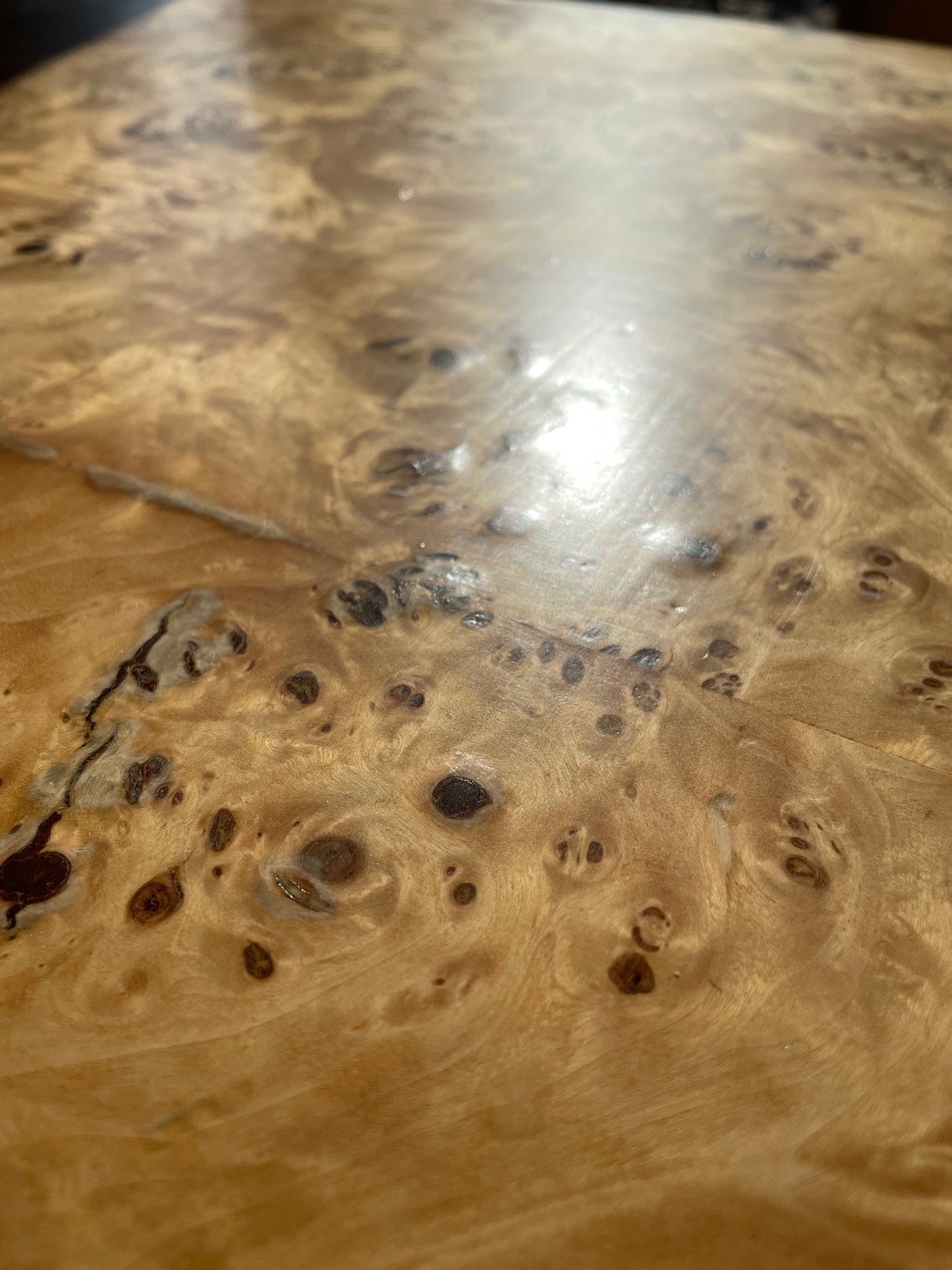 Elm Wood Burl Dining Table