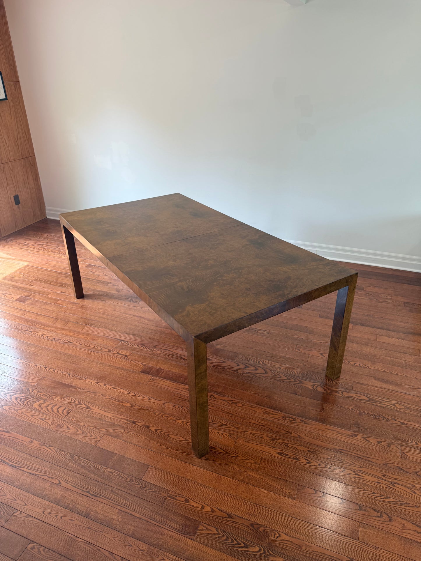 Mappa Burl Wood Parsons Extendable Dining Table