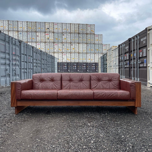 Teak & Leather Case Sofa