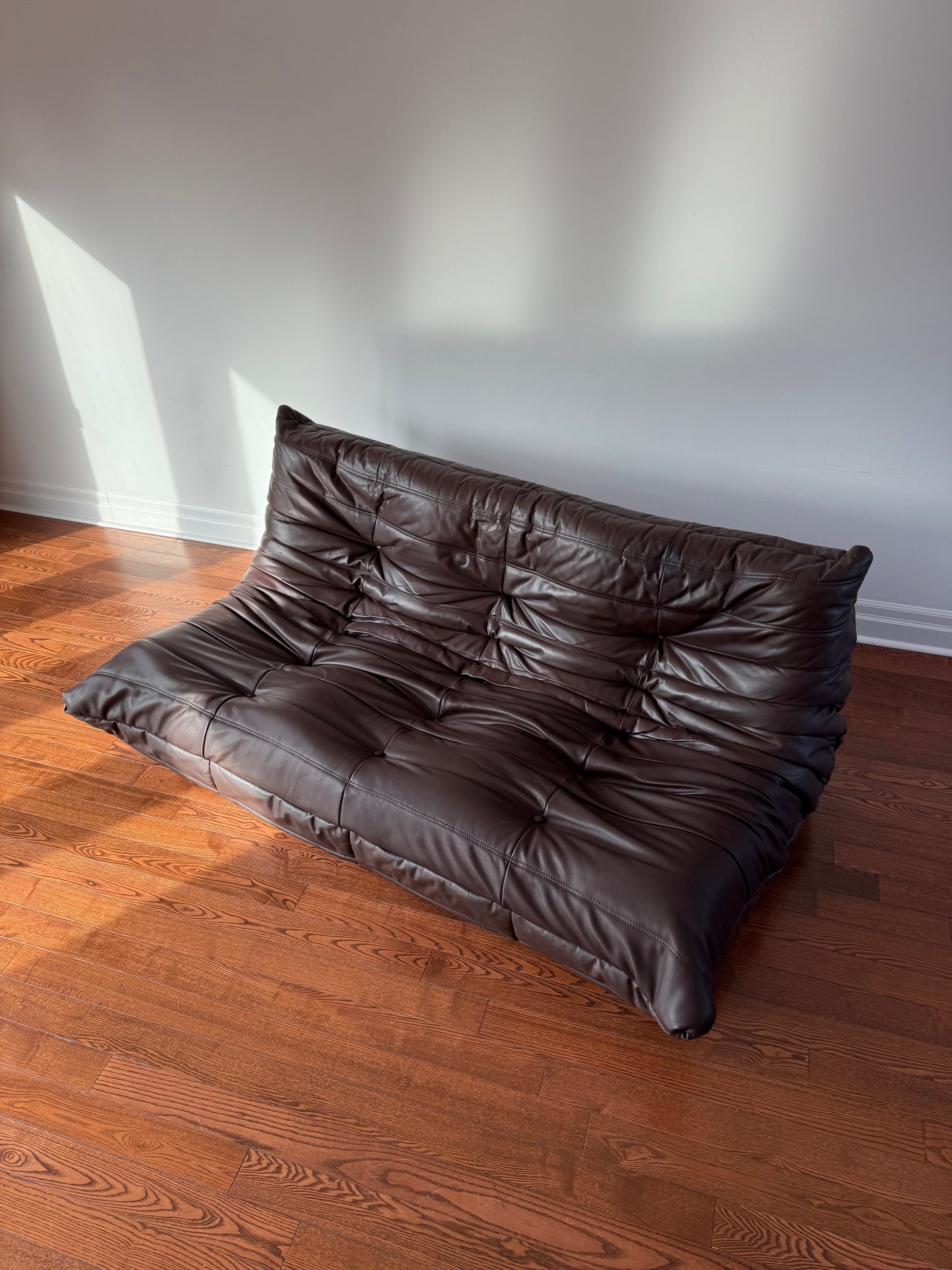 Togo Sofa in Chocolate Brown Leather by Michel Ducaroy for Ligne Roset