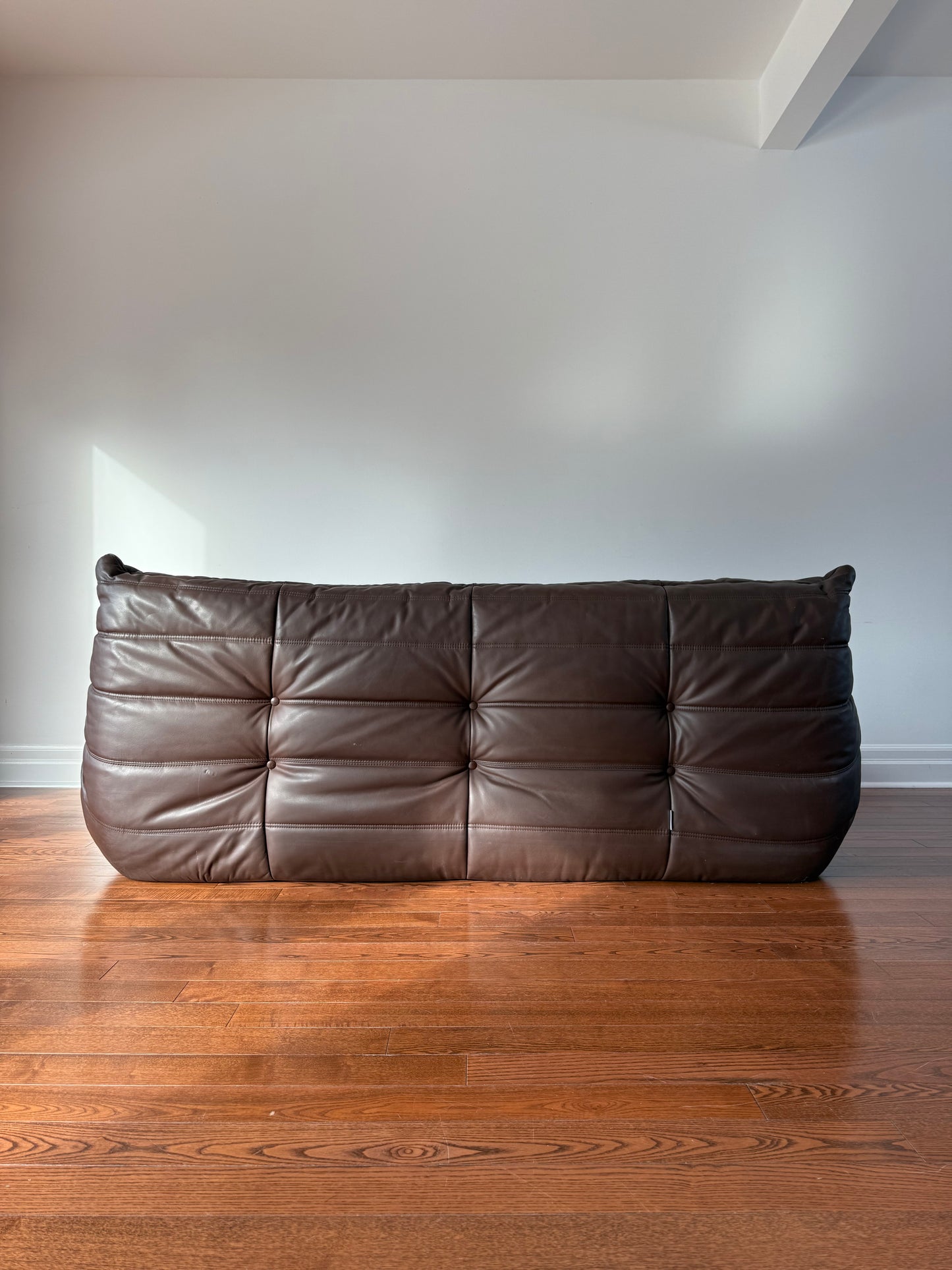 Togo Sofa in Chocolate Brown Leather by Michel Ducaroy for Ligne Roset