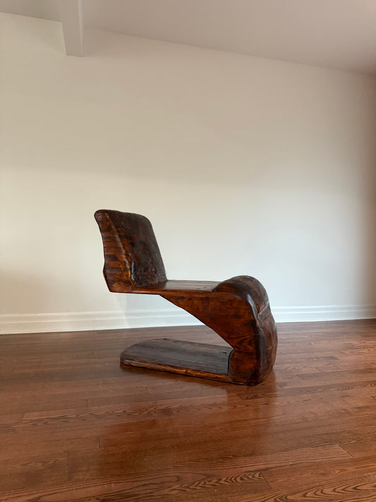 Handmade Oak Cantilevered Lounge Chair