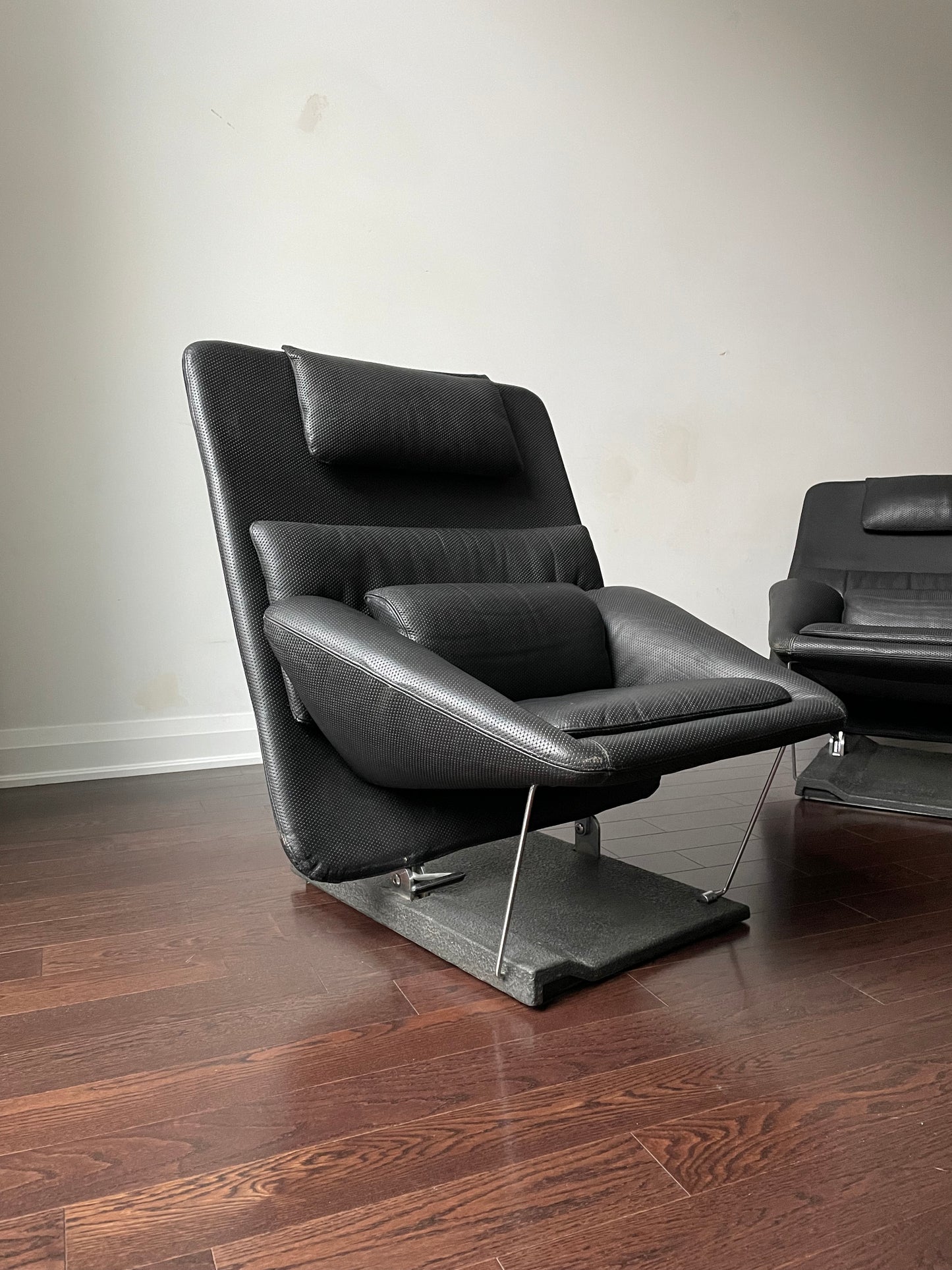 Leather Lounge Chairs for Saporiti Italia