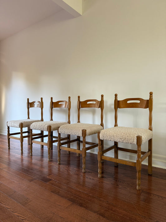 Turned Pine Dining Chairs, 1960s