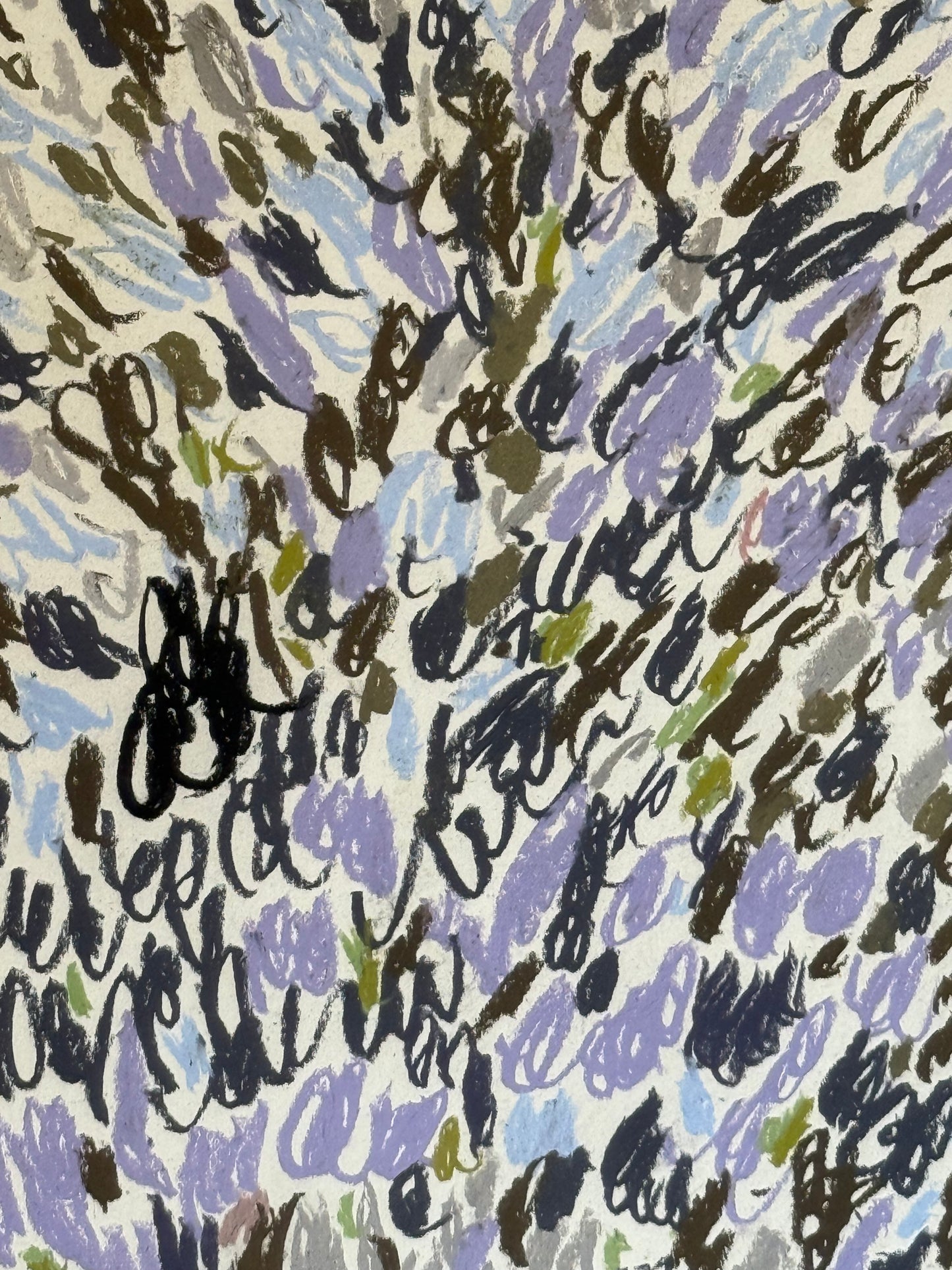 Untitled Drawing, pastel on paper, 30" x 22", 2026