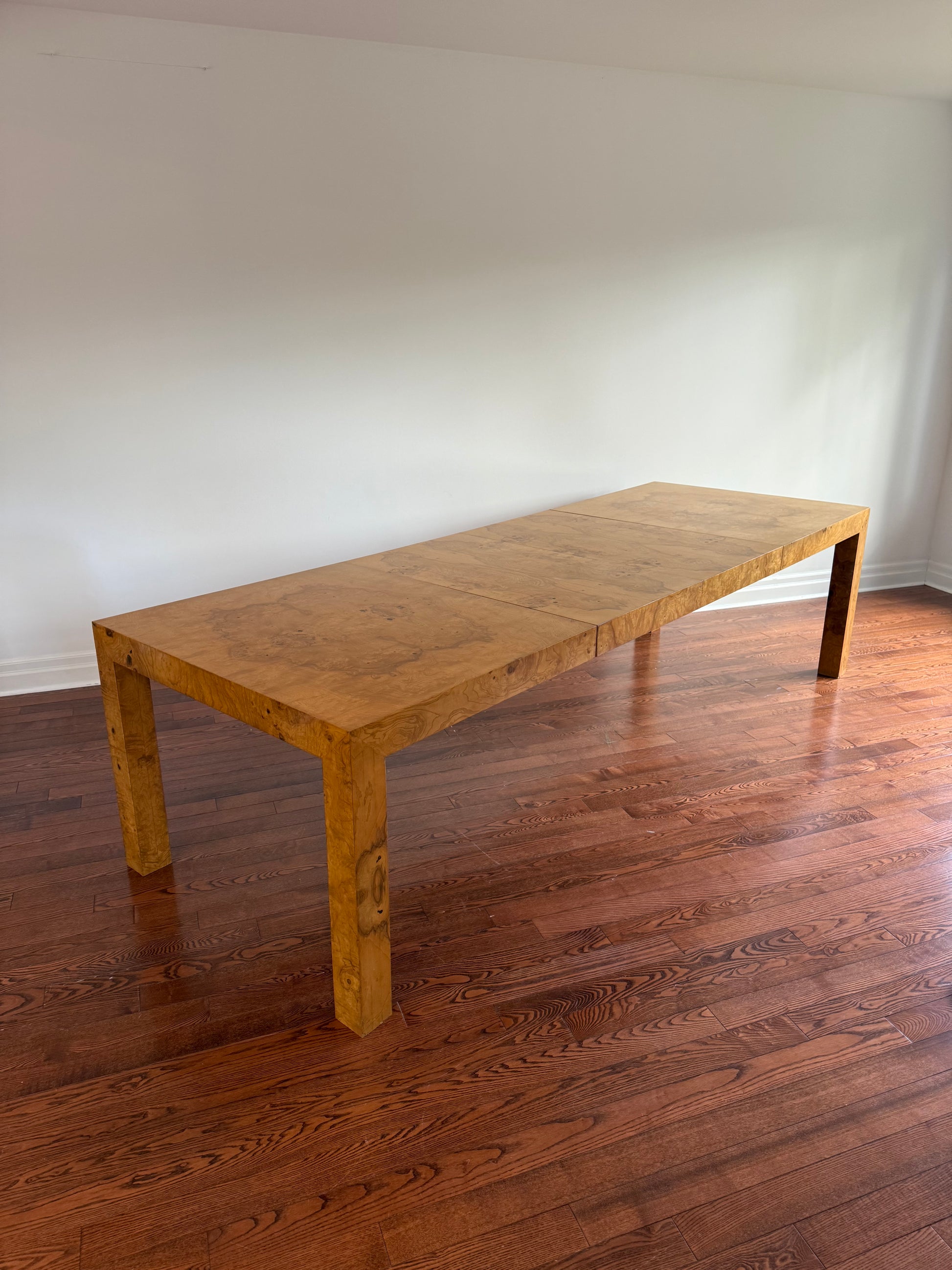 Burl Wood Parsons Parsons Style Dining Table Milo Baughman