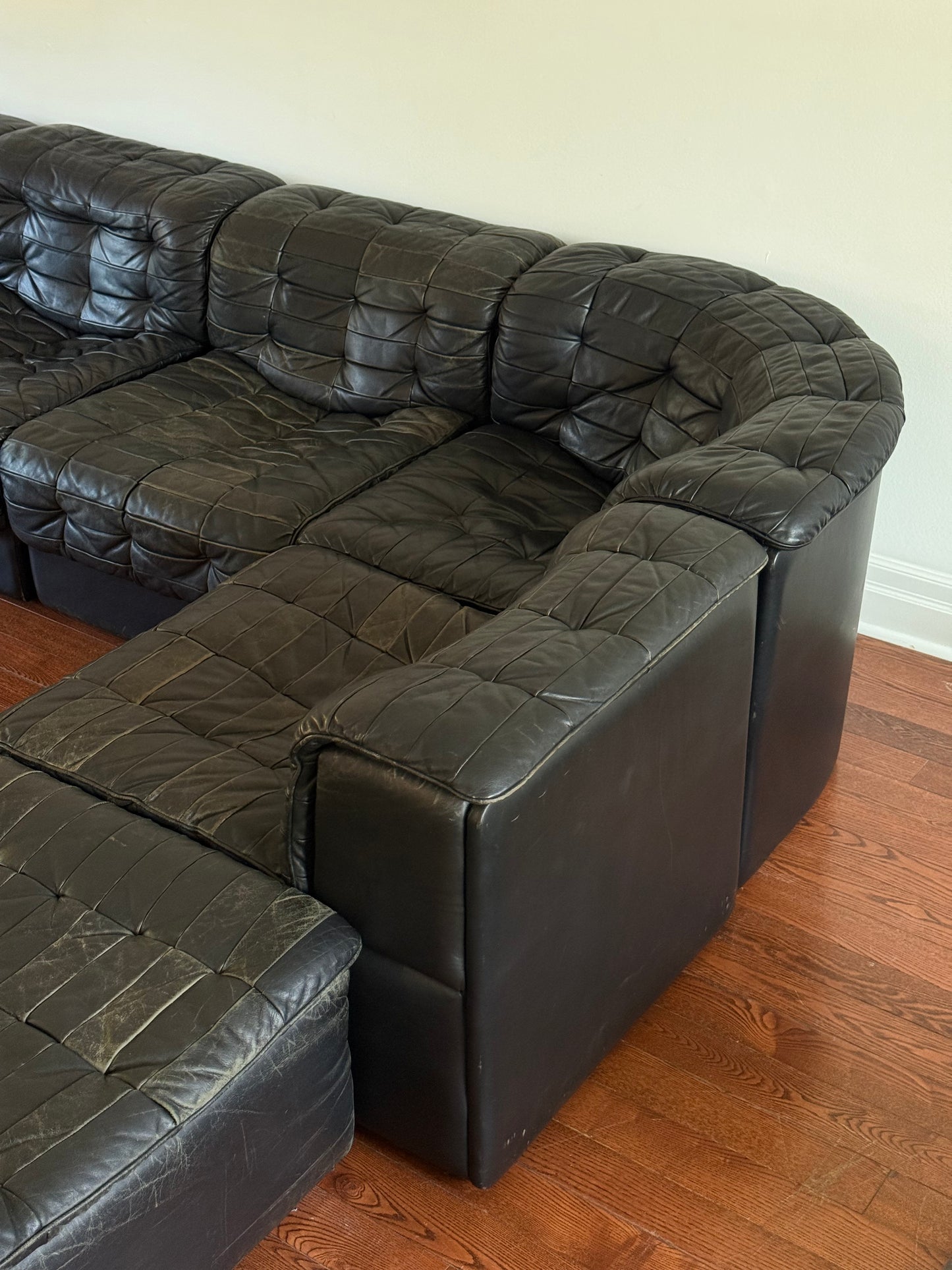 de Sede DS-11 Patchwork Leather Modular Sofa, 1970s, 9 Elements