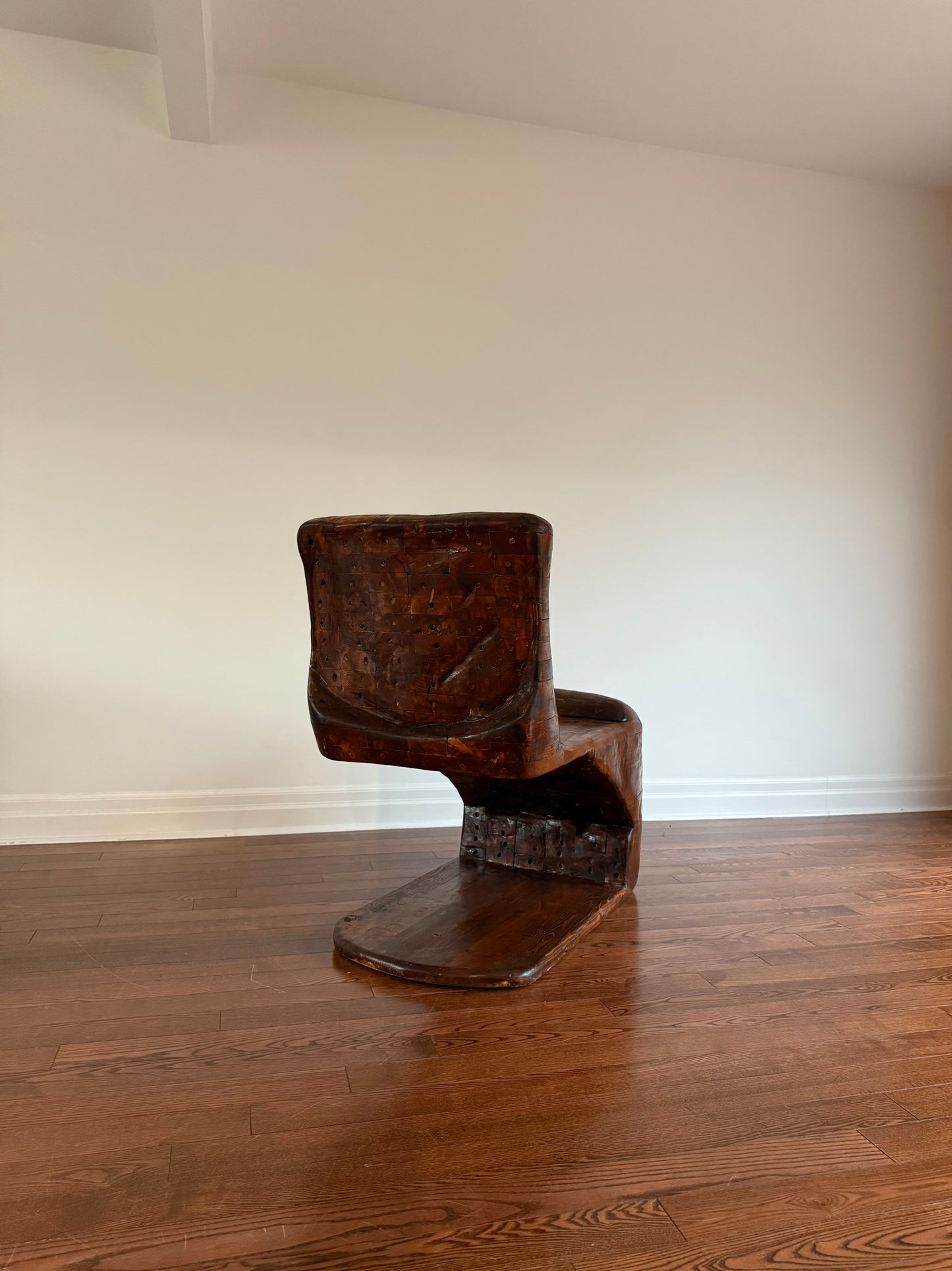 Handmade Oak Cantilevered Lounge Chair