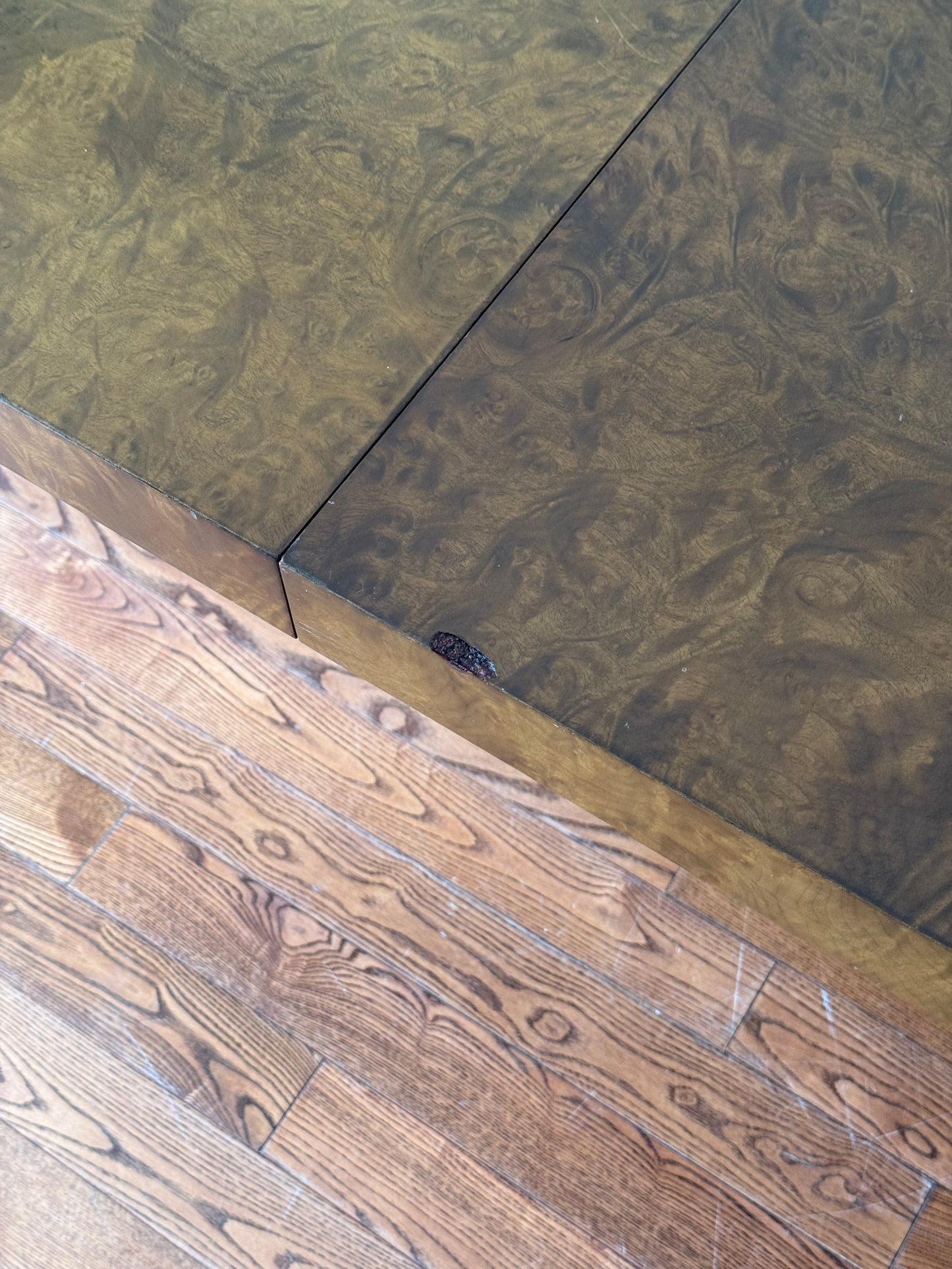 Mappa Burl Wood Parsons Extendable Dining Table