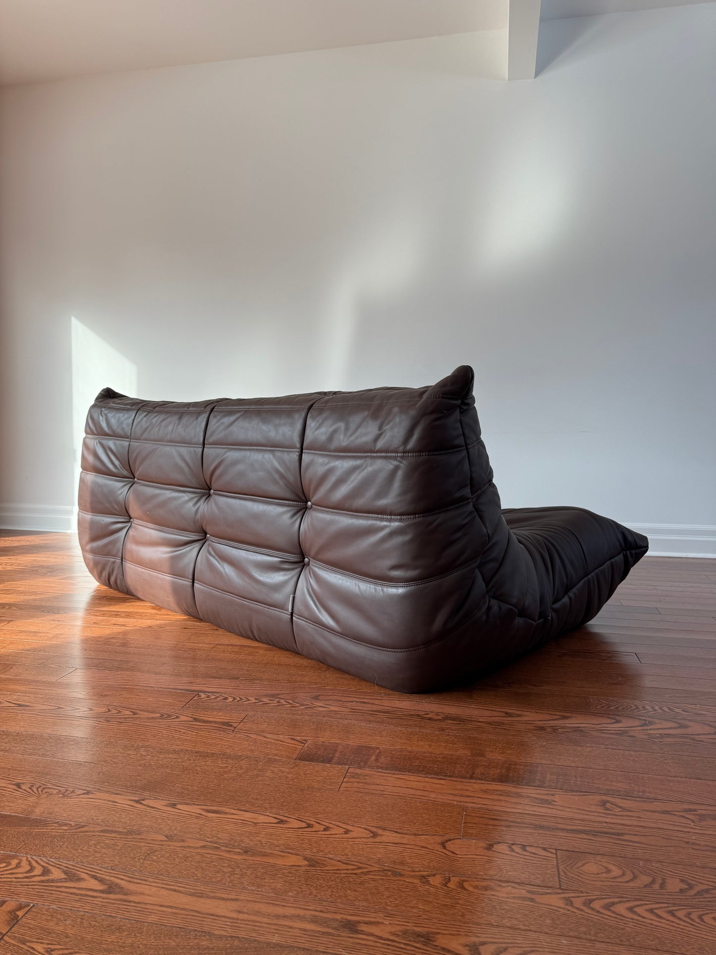 Togo Sofa in Chocolate Brown Leather by Michel Ducaroy for Ligne Roset