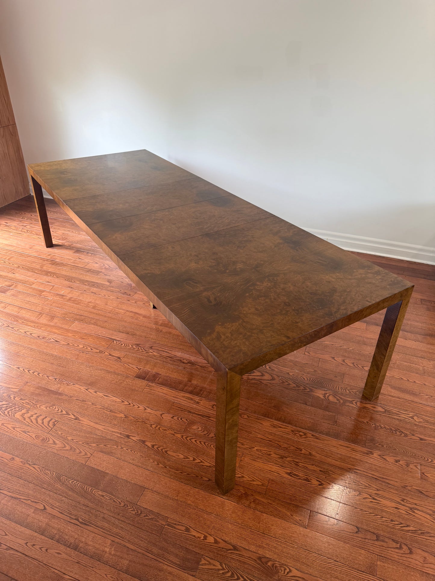 Mappa Burl Wood Parsons Extendable Dining Table
