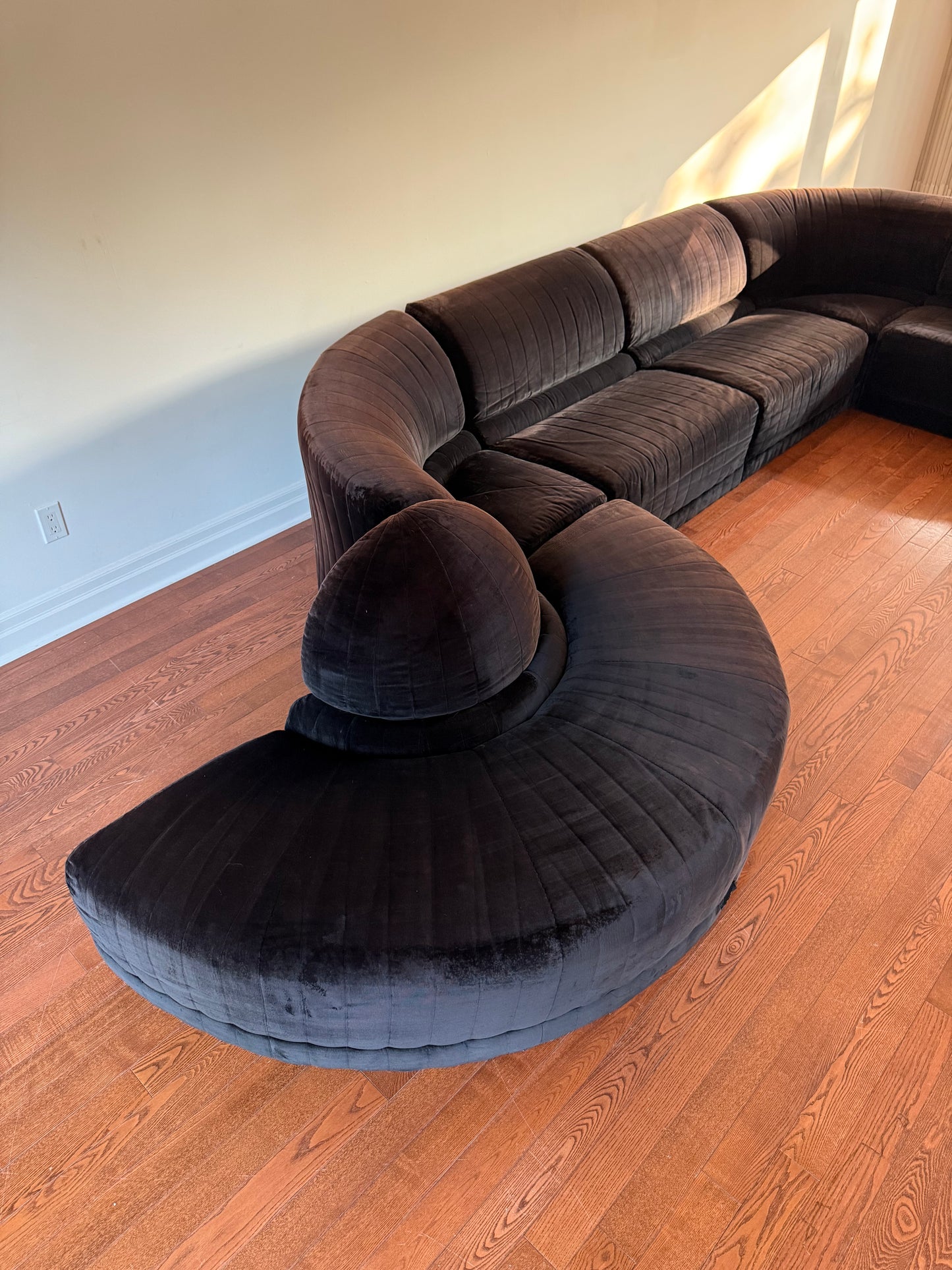 6 Piece Modular Serpentine Sectional Sofa by Roche Bobois, 1979