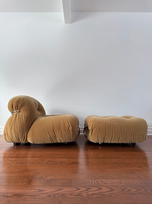 Soriana Lounge Chair & Pouf by Afra & Tobia Scarpa for Cassina