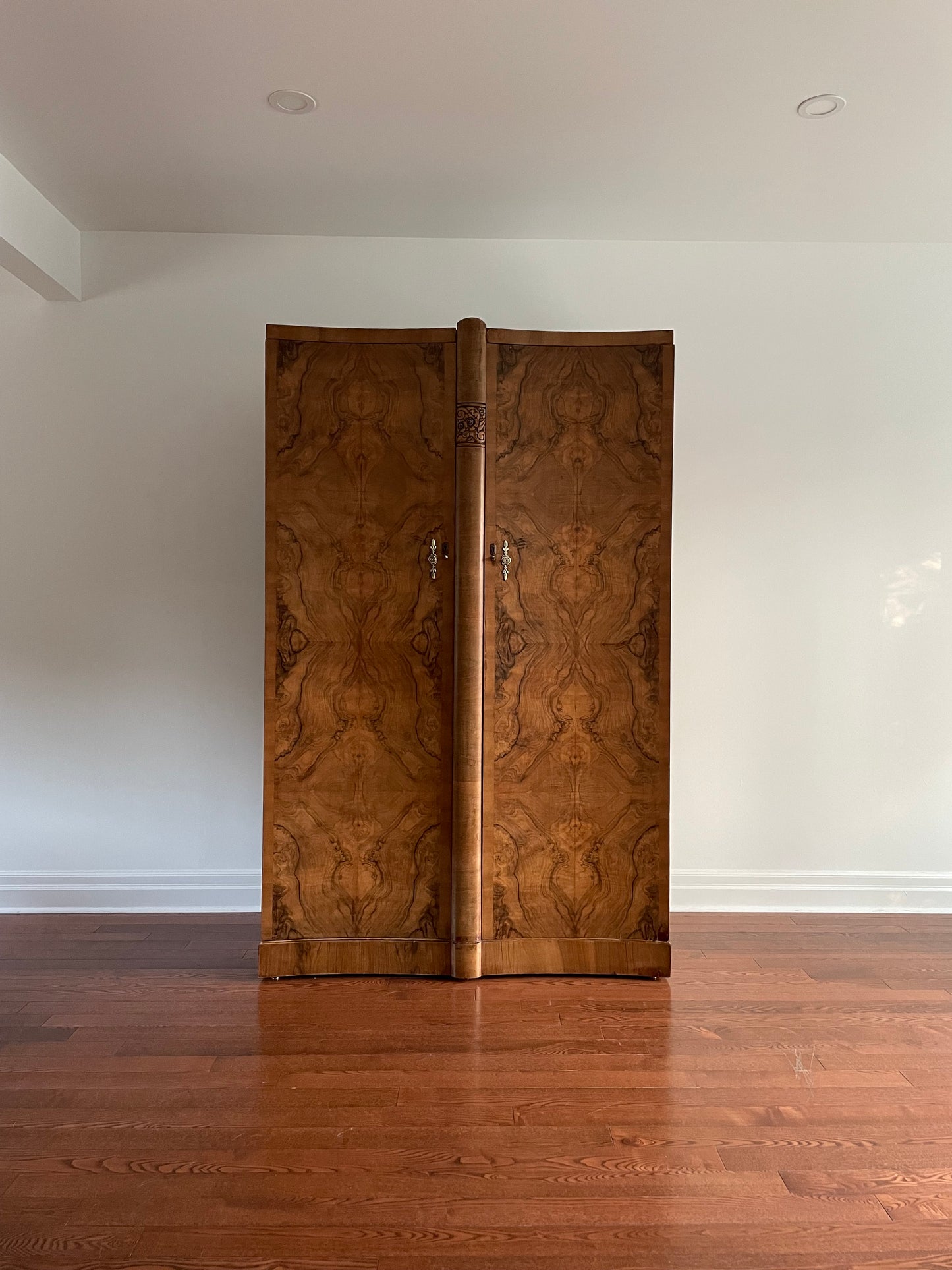 Early 20th Century Walnut Burl Wardrobe