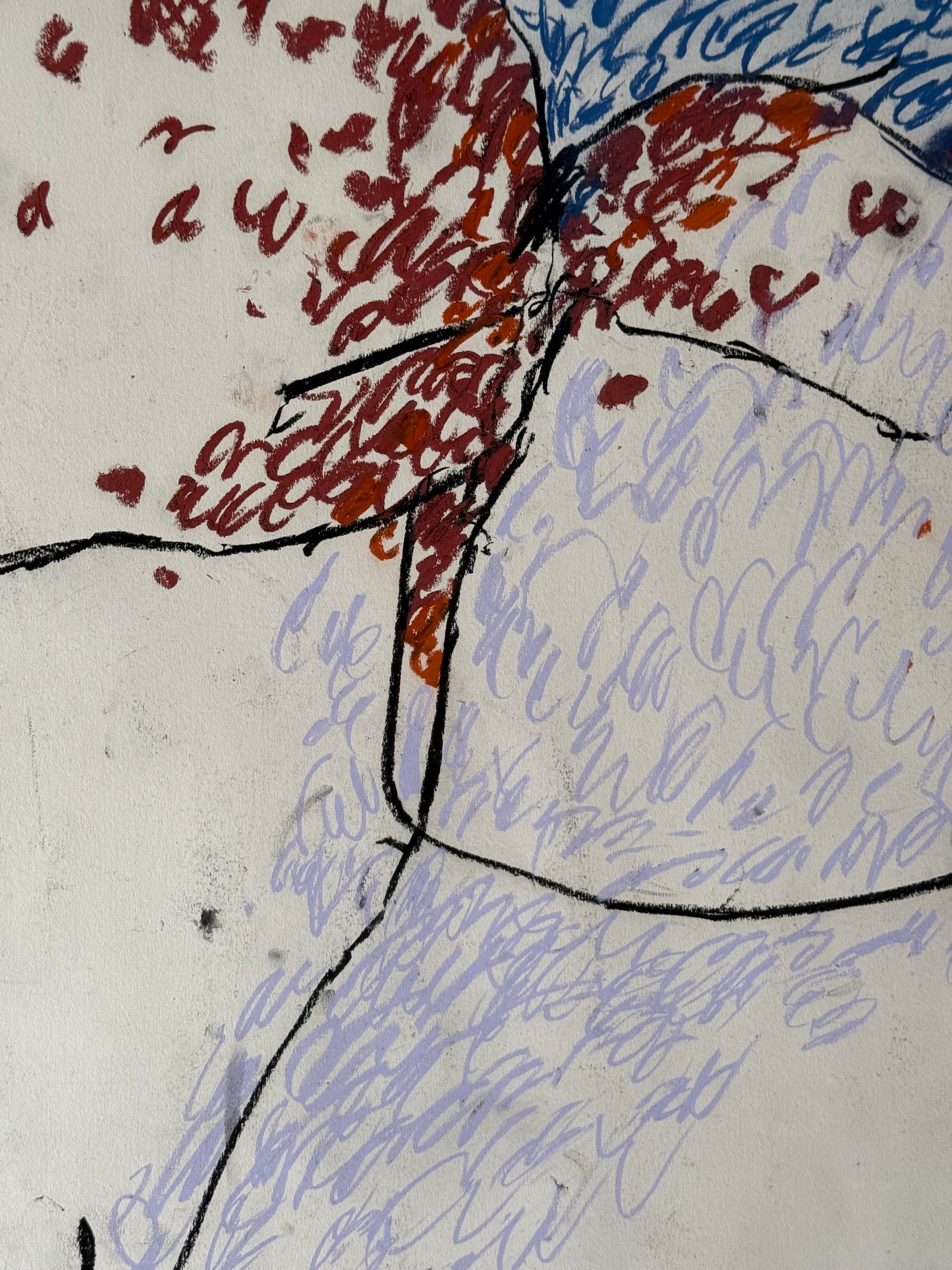 Untitled Drawing, pastel on paper, 30" x 22", 2026