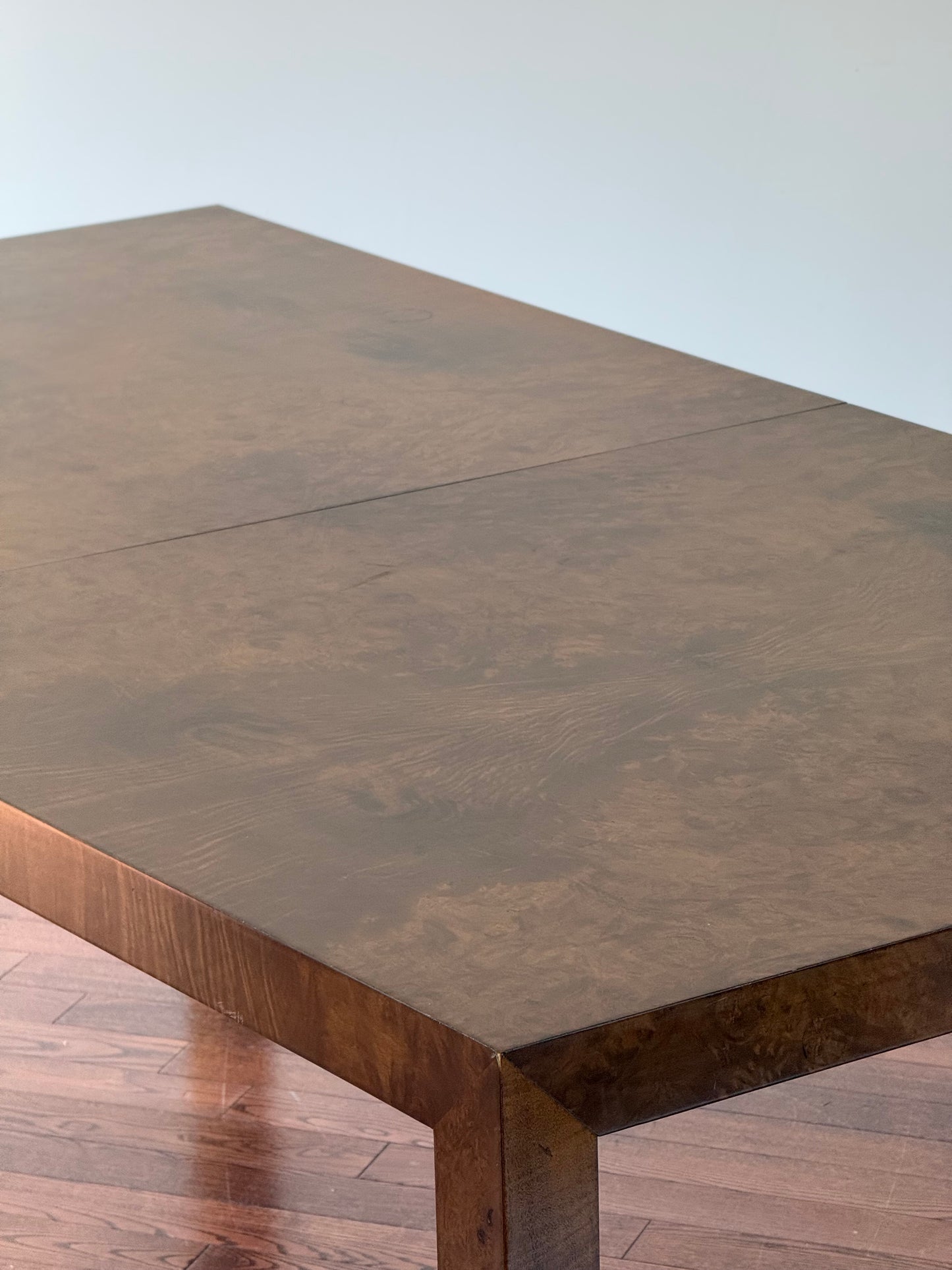 Mappa Burl Wood Parsons Extendable Dining Table