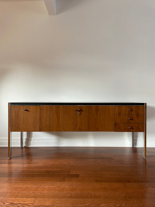 Walnut & Leather Credenza by Biltrite for Herman Miller