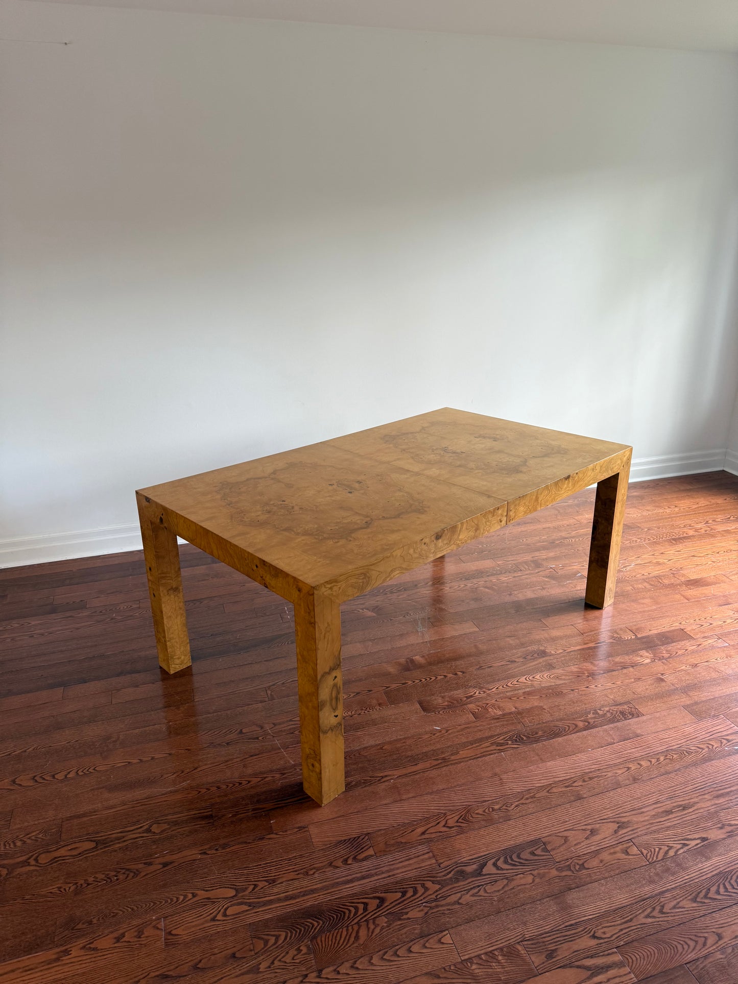 Milo Baughman Burlwood Parsons Dining Table for Thayer Coggin, 1970s