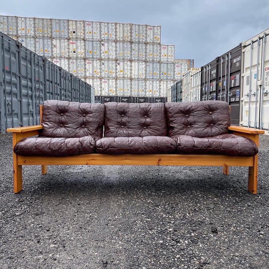 Patchwork Leather & Pine Sofa