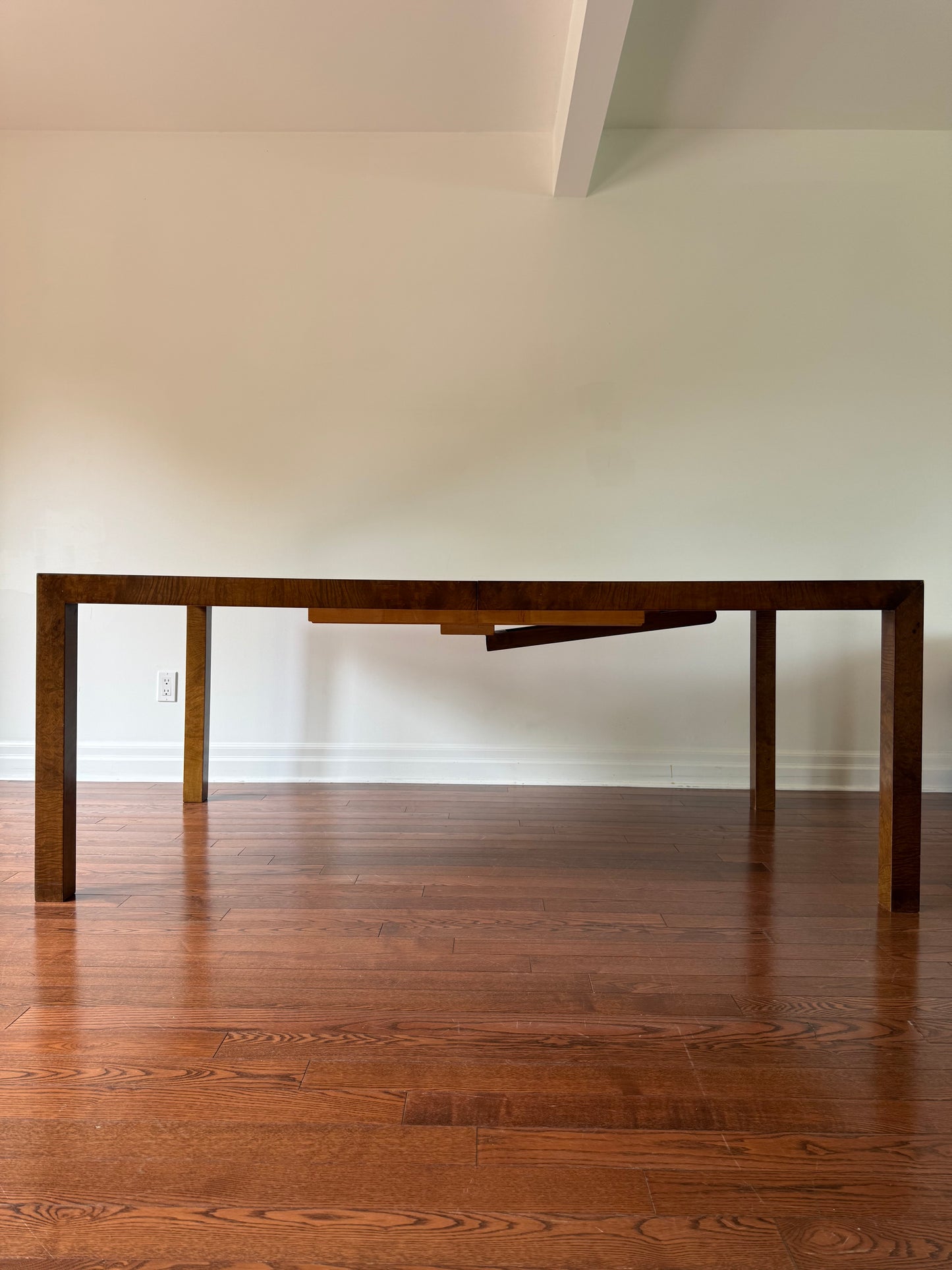 Mappa Burl Wood Parsons Extendable Dining Table