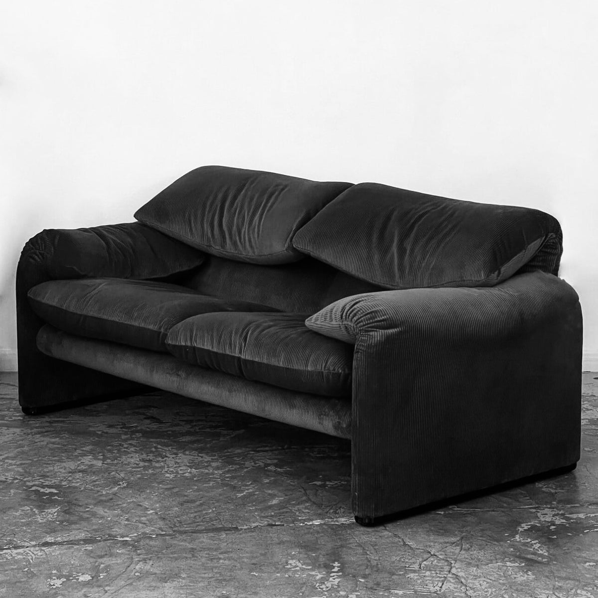 2 x Cassina Maralunga Loveseats, 1970s [Available for Restoration]