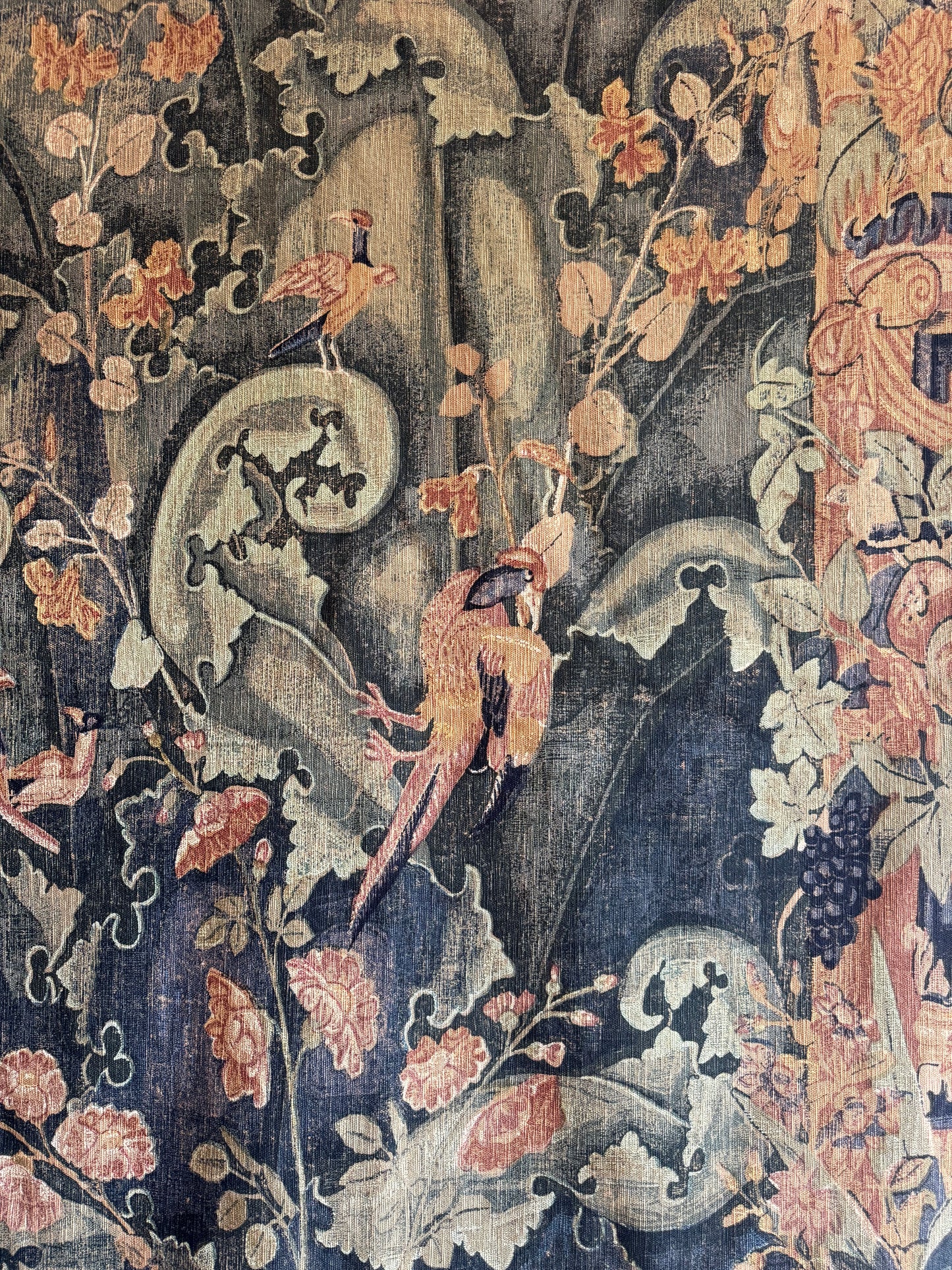 Birds of Paradise "Cartoon" Tapestry, 20th Century