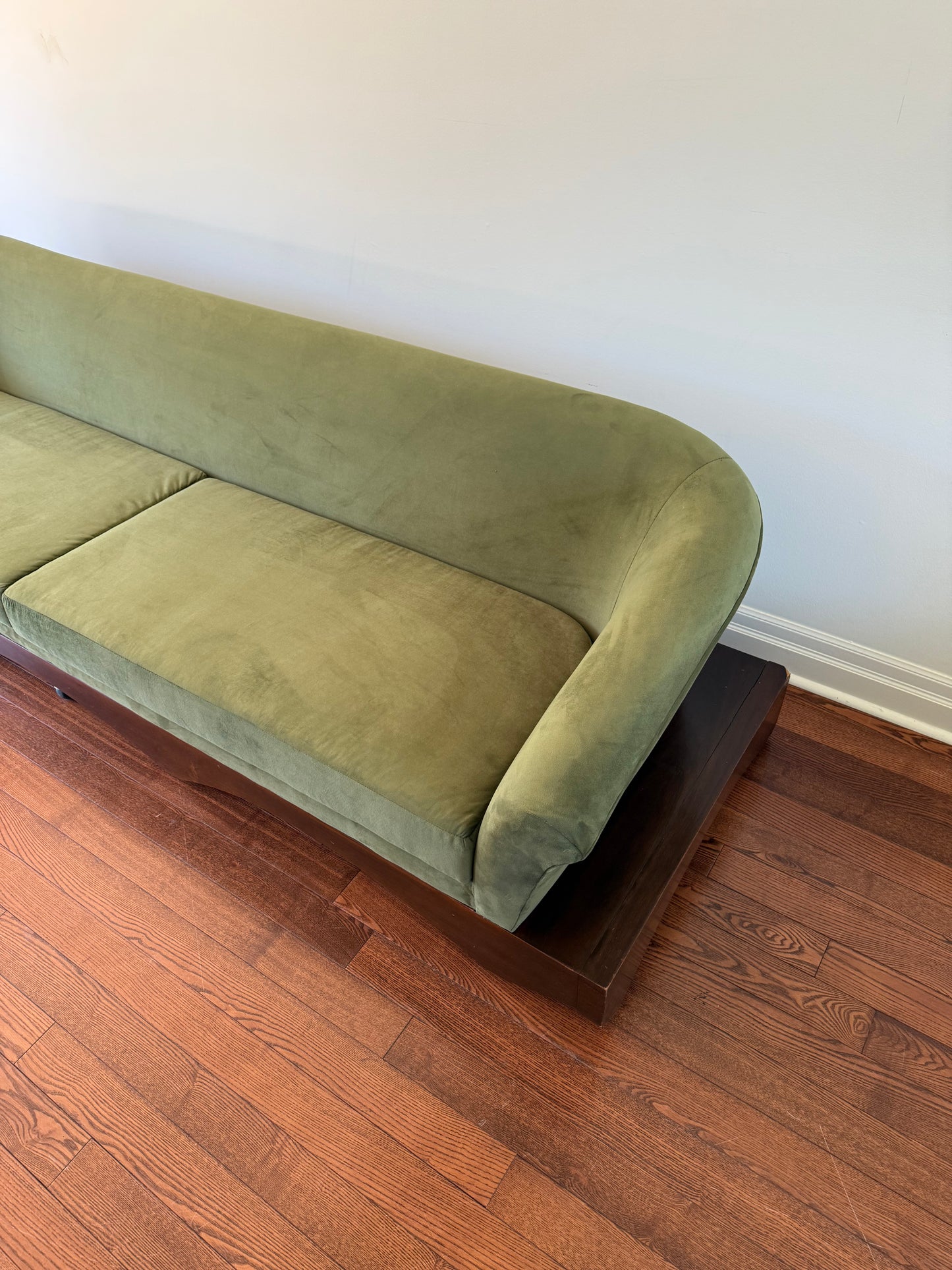 Walnut Platform Sofa Attributed to Adrian Pearsall, 1960s