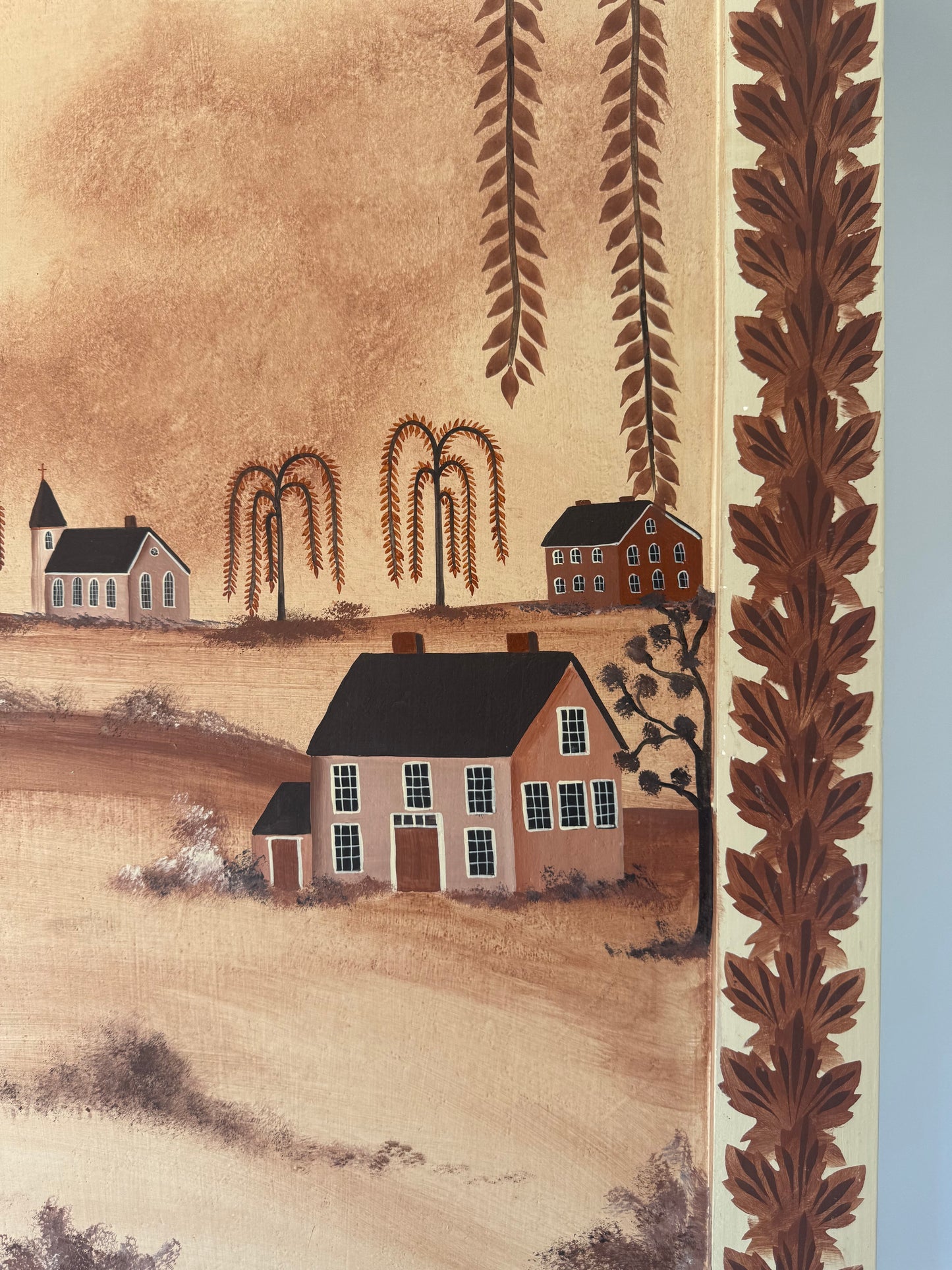 Folk Art Room Divider by Gail Ryan, 1990s