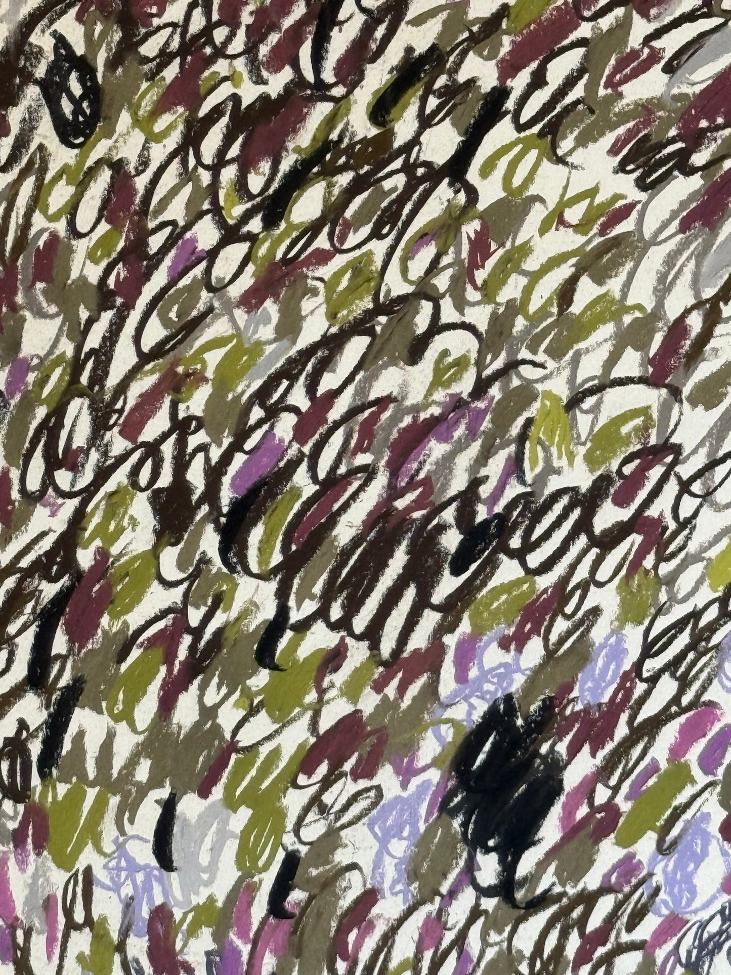 Untitled Drawing, pastel on paper, 30" x 22", 2026