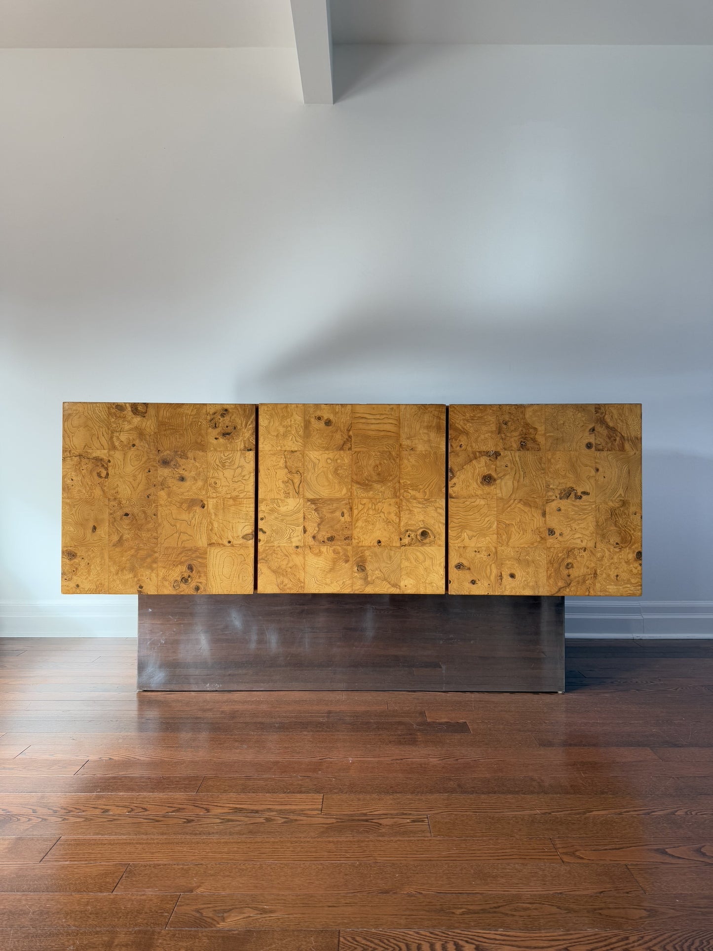 Olive Burlwood Credenza by Milo Baughman for Thayer Coggin