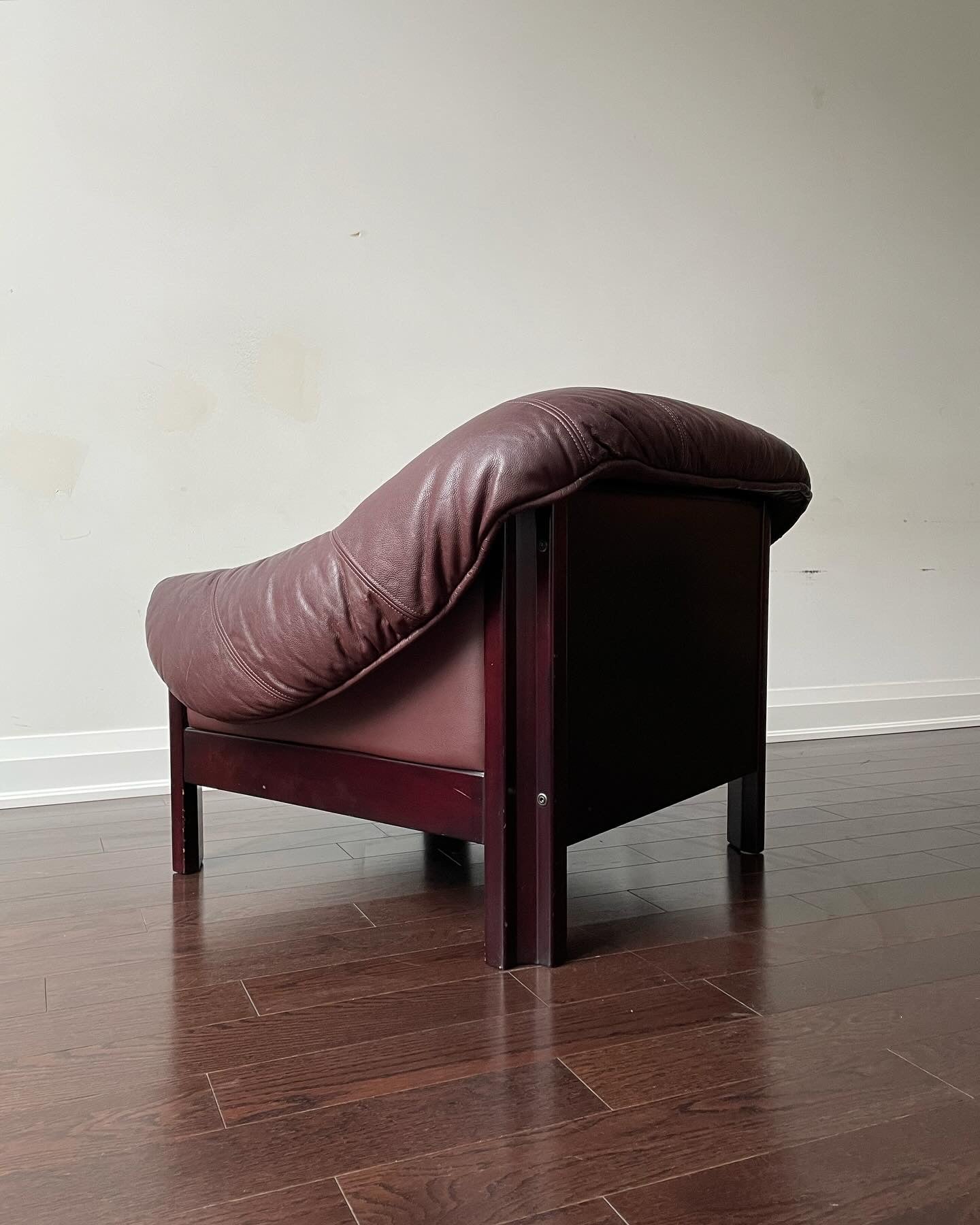 Probel Oxblood Leather Sofa, Loveseat & Armchair