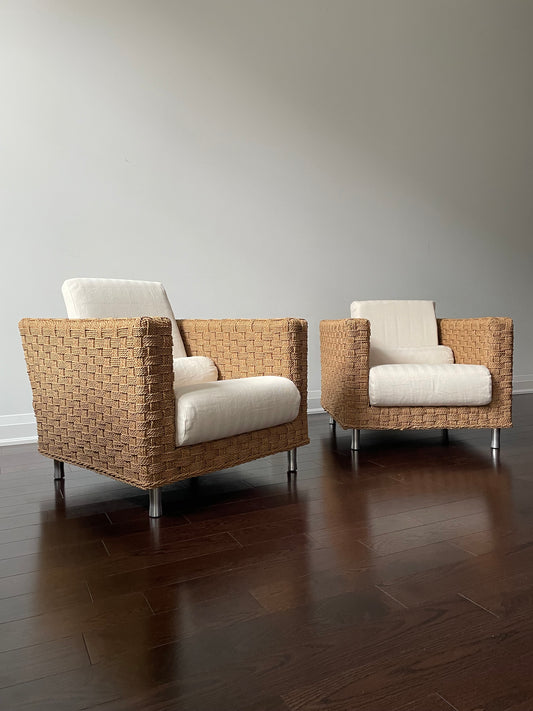 Ligne Roset Seagrass Rattan Club Chair