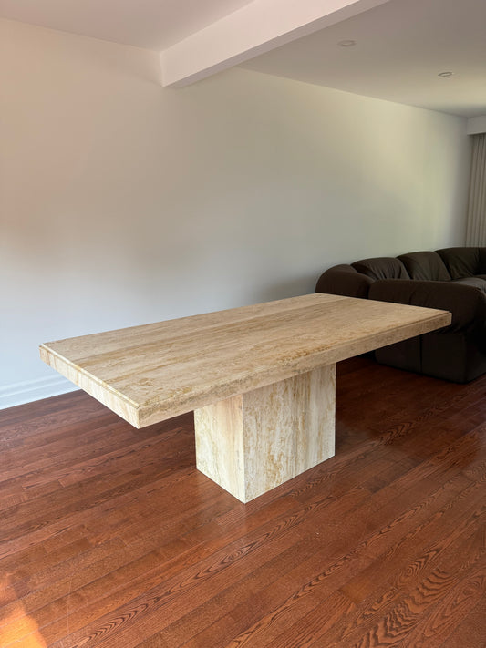 Travertine Dining Table, 1980s