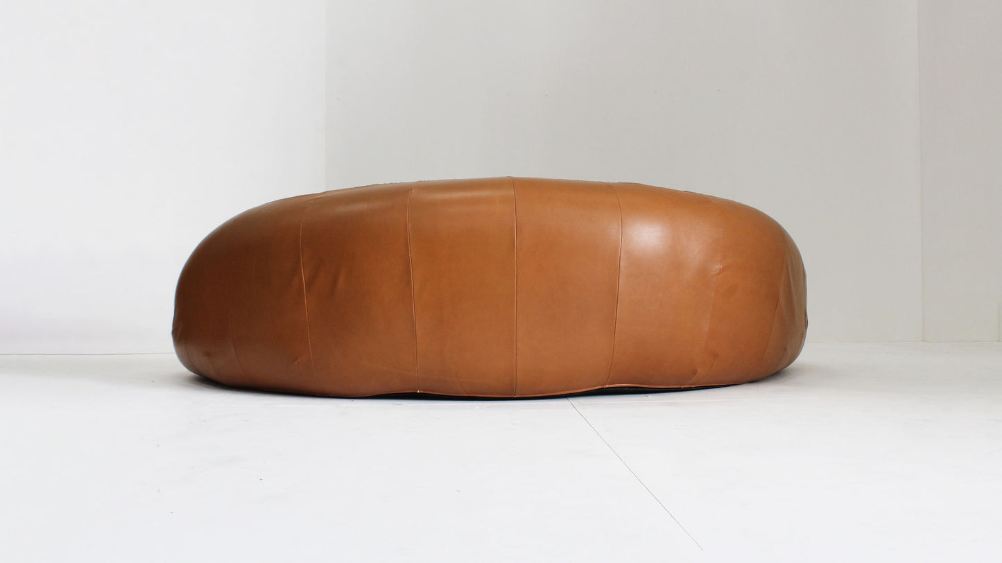 Vintage Cognac Leather Pangolin Sofa by Egg Designs