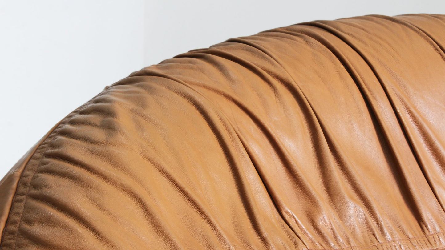 Vintage Cognac Leather Pangolin Sofa by Egg Designs